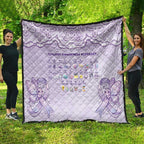 Epilepsy Awareness Alphabet Quilt Purple Ribbon Butterfly Cute Style