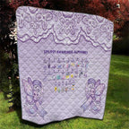 Epilepsy Awareness Alphabet Quilt Purple Ribbon Butterfly Cute Style