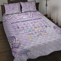 Epilepsy Awareness Alphabet Quilt Bed Set Purple Ribbon Butterfly Cute Style