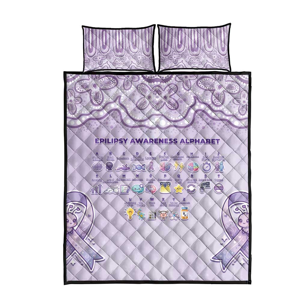 Epilepsy Awareness Alphabet Quilt Bed Set Purple Ribbon Butterfly Cute Style
