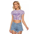 Personalised Epilepsy Awareness Alphabet Raglan Cropped T Shirt Purple Ribbon Butterfly Cute Style