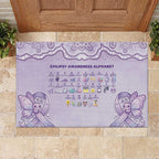 Epilepsy Awareness Alphabet Rubber Doormat Purple Ribbon Butterfly Cute Style