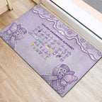 Epilepsy Awareness Alphabet Rubber Doormat Purple Ribbon Butterfly Cute Style