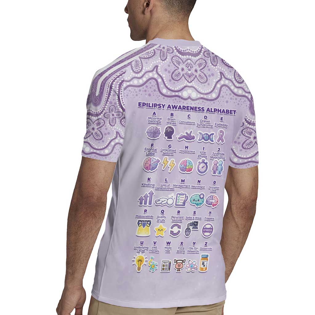 Personalised Epilepsy Awareness Alphabet Rugby Jersey Purple Ribbon Butterfly Cute Style