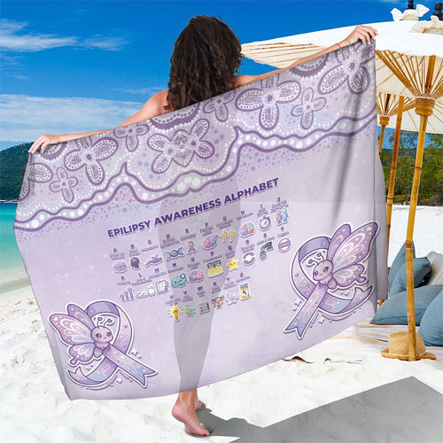 Epilepsy Awareness Alphabet Sarong Purple Ribbon Butterfly Cute Style