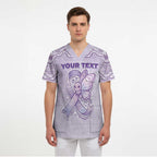 Personalised Epilepsy Awareness Alphabet Scrub Top Purple Ribbon Butterfly Cute Style