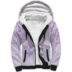 Personalised Epilepsy Awareness Alphabet Sherpa Hoodie Purple Ribbon Butterfly Cute Style
