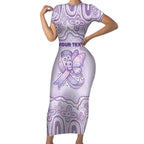 Personalised Epilepsy Awareness Alphabet Short Sleeve Bodycon Dress Purple Ribbon Butterfly Cute Style