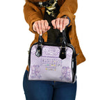 Epilepsy Awareness Alphabet Shoulder Handbag Purple Ribbon Butterfly Cute Style