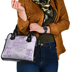Epilepsy Awareness Alphabet Shoulder Handbag Purple Ribbon Butterfly Cute Style