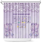 Epilepsy Awareness Alphabet Shower Curtain Purple Ribbon Butterfly Cute Style