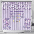 Epilepsy Awareness Alphabet Shower Curtain Purple Ribbon Butterfly Cute Style