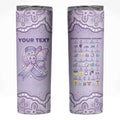 Personalised Epilepsy Awareness Alphabet Skinny Tumbler Purple Ribbon Butterfly Cute Style