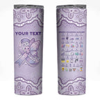 Personalised Epilepsy Awareness Alphabet Skinny Tumbler Purple Ribbon Butterfly Cute Style
