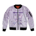 Personalised Epilepsy Awareness Alphabet Sleeve Zip Bomber Jacket Purple Ribbon Butterfly Cute Style