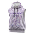 Personalised Epilepsy Awareness Alphabet Sleeveless Hoodie Purple Ribbon Butterfly Cute Style