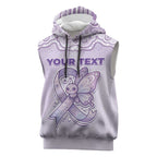 Personalised Epilepsy Awareness Alphabet Sleeveless Hoodie Purple Ribbon Butterfly Cute Style