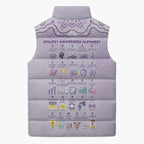 Personalised Epilepsy Awareness Alphabet Sleeveless Puffer Jacket Purple Ribbon Butterfly Cute Style