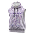 Personalised Epilepsy Awareness Alphabet Sleeveless Zip Hoodie Purple Ribbon Butterfly Cute Style