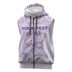 Personalised Epilepsy Awareness Alphabet Sleeveless Zip Hoodie Purple Ribbon Butterfly Cute Style