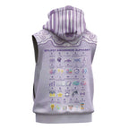 Personalised Epilepsy Awareness Alphabet Sleeveless Zip Hoodie Purple Ribbon Butterfly Cute Style