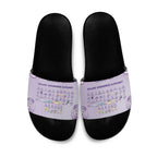 Epilepsy Awareness Alphabet Slide Sandals Purple Ribbon Butterfly Cute Style