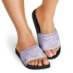 Epilepsy Awareness Alphabet Slide Sandals Purple Ribbon Butterfly Cute Style