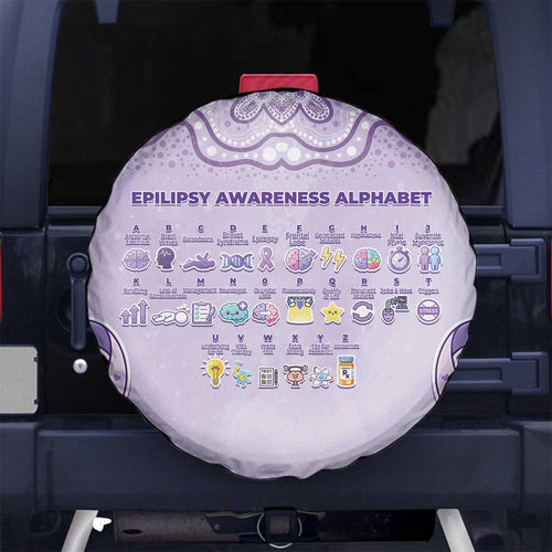 Epilepsy Awareness Alphabet Spare Tire Cover Purple Ribbon Butterfly Cute Style