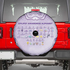 Epilepsy Awareness Alphabet Spare Tire Cover Purple Ribbon Butterfly Cute Style