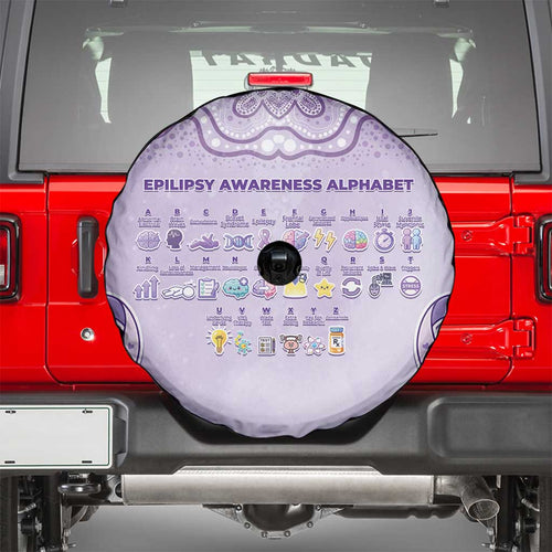 Epilepsy Awareness Alphabet Spare Tire Cover Purple Ribbon Butterfly Cute Style