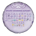 Epilepsy Awareness Alphabet Spare Tire Cover Purple Ribbon Butterfly Cute Style
