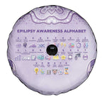 Epilepsy Awareness Alphabet Spare Tire Cover Purple Ribbon Butterfly Cute Style