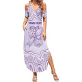 Personalised Epilepsy Awareness Alphabet Summer Maxi Dress Purple Ribbon Butterfly Cute Style