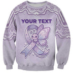 Personalised Epilepsy Awareness Alphabet Sweatshirt Purple Ribbon Butterfly Cute Style