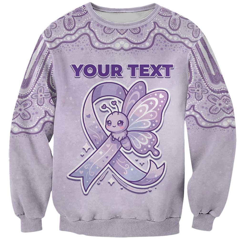 Personalised Epilepsy Awareness Alphabet Sweatshirt Purple Ribbon Butterfly Cute Style