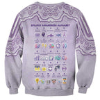 Personalised Epilepsy Awareness Alphabet Sweatshirt Purple Ribbon Butterfly Cute Style