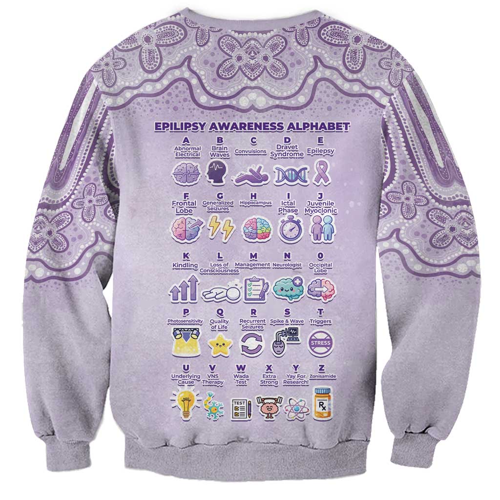 Personalised Epilepsy Awareness Alphabet Sweatshirt Purple Ribbon Butterfly Cute Style