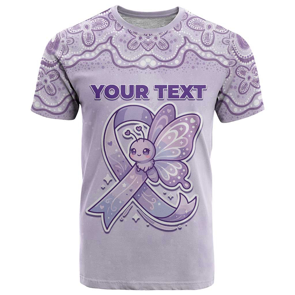 Personalised Epilepsy Awareness Alphabet T Shirt Purple Ribbon Butterfly Cute Style