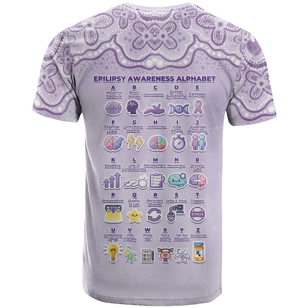 Personalised Epilepsy Awareness Alphabet T Shirt Purple Ribbon Butterfly Cute Style