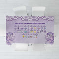 Epilepsy Awareness Alphabet Tablecloth Purple Ribbon Butterfly Cute Style