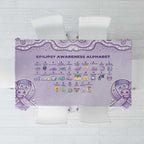 Epilepsy Awareness Alphabet Tablecloth Purple Ribbon Butterfly Cute Style