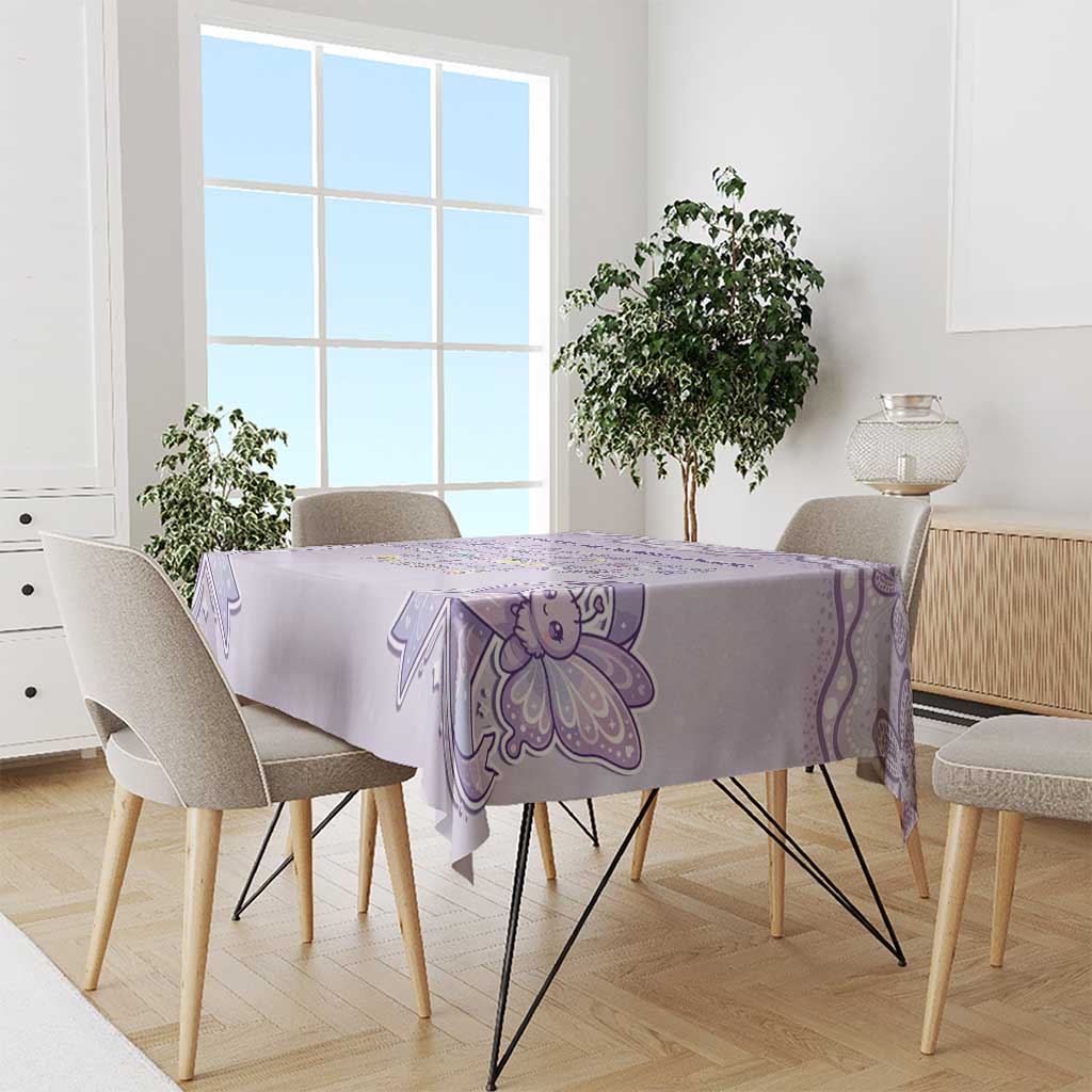 Epilepsy Awareness Alphabet Tablecloth Purple Ribbon Butterfly Cute Style
