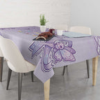 Epilepsy Awareness Alphabet Tablecloth Purple Ribbon Butterfly Cute Style