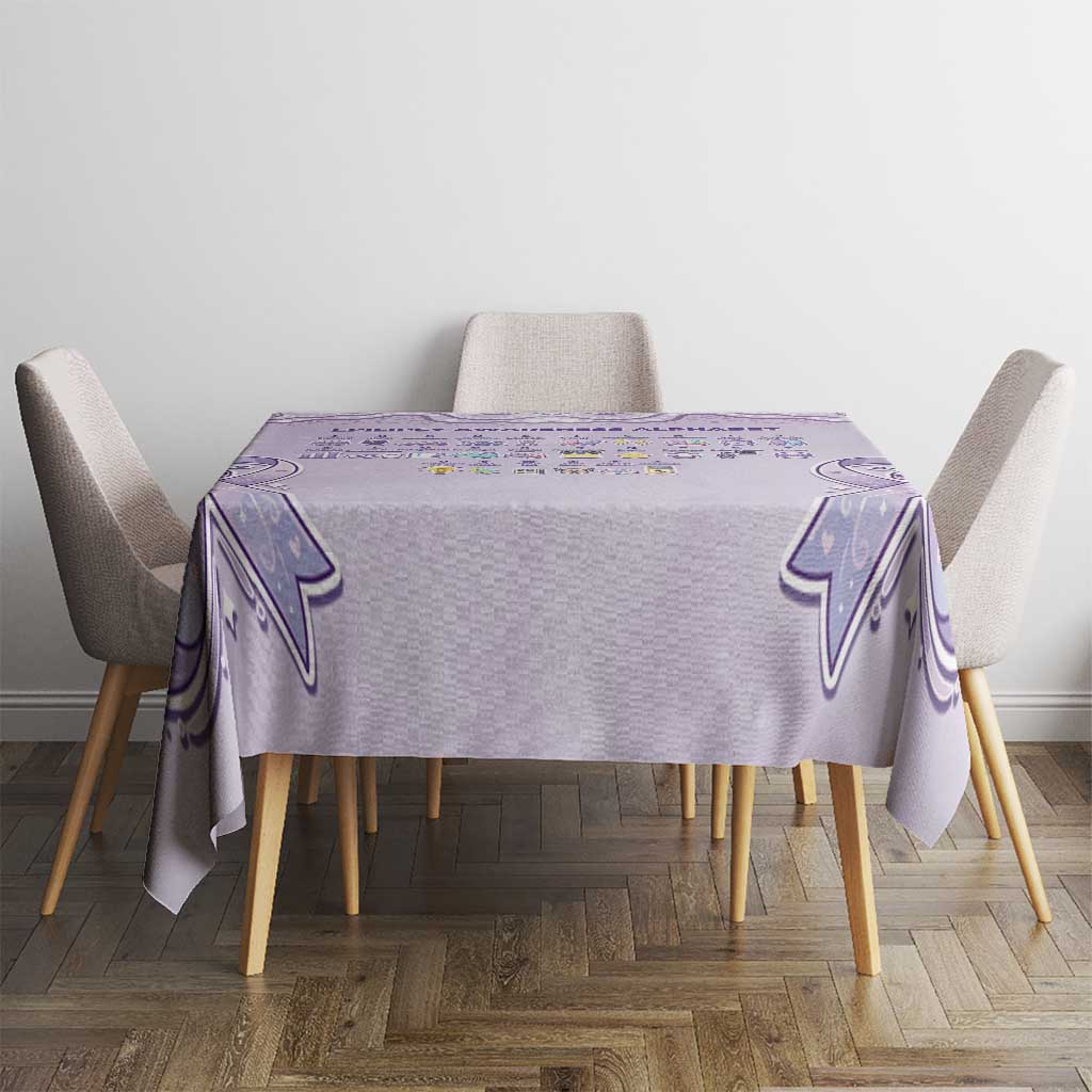 Epilepsy Awareness Alphabet Tablecloth Purple Ribbon Butterfly Cute Style