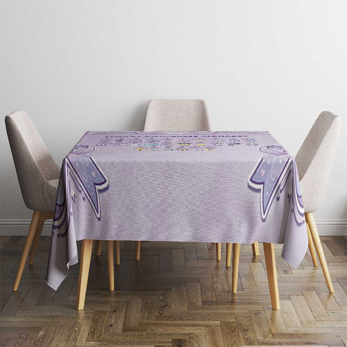 Epilepsy Awareness Alphabet Tablecloth Purple Ribbon Butterfly Cute Style