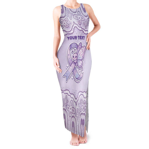 Personalised Epilepsy Awareness Alphabet Tank Maxi Dress Purple Ribbon Butterfly Cute Style