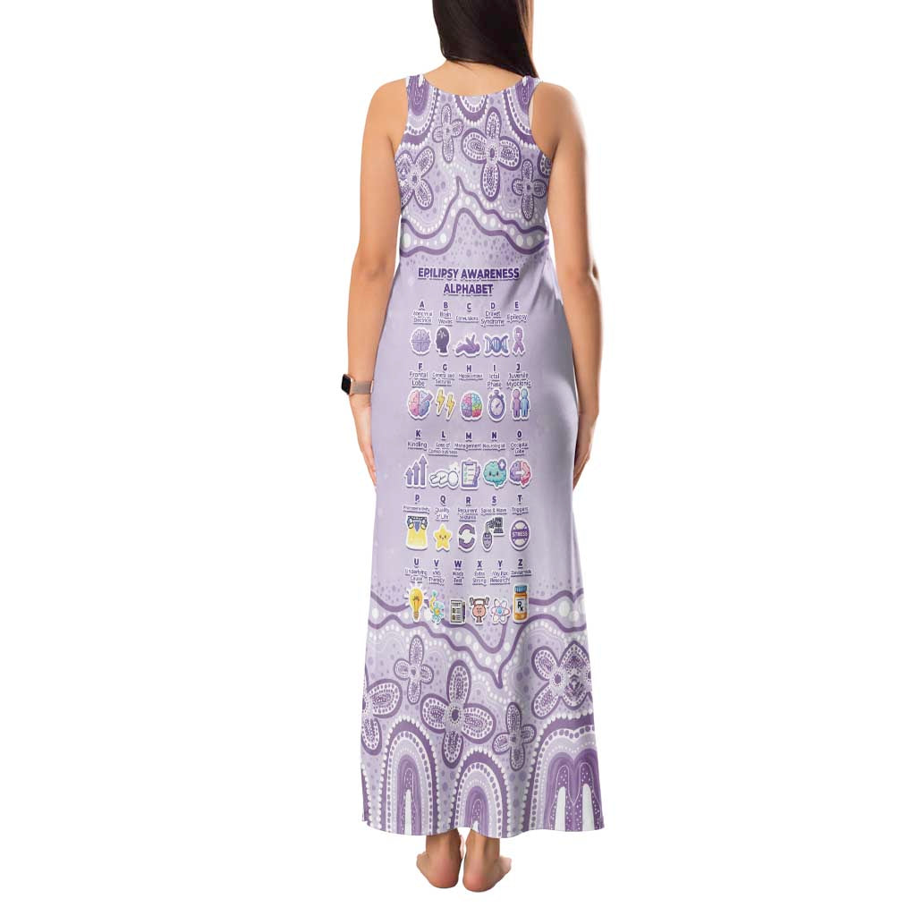 Personalised Epilepsy Awareness Alphabet Tank Maxi Dress Purple Ribbon Butterfly Cute Style