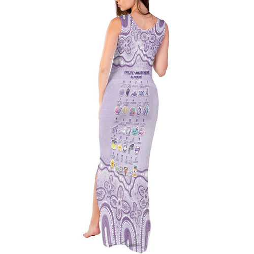 Personalised Epilepsy Awareness Alphabet Tank Maxi Dress Purple Ribbon Butterfly Cute Style
