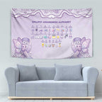 Epilepsy Awareness Alphabet Tapestry Purple Ribbon Butterfly Cute Style