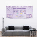 Epilepsy Awareness Alphabet Tapestry Purple Ribbon Butterfly Cute Style